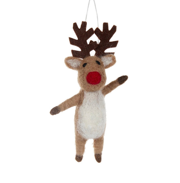 Wool Reindeer 5cm x 4cm x 14cm AXH026