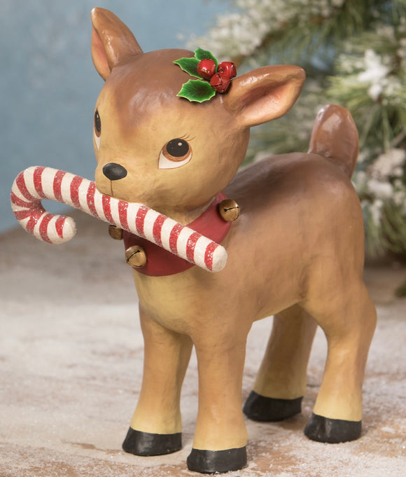 Reindeer with Candy Cane Large  TJ9504