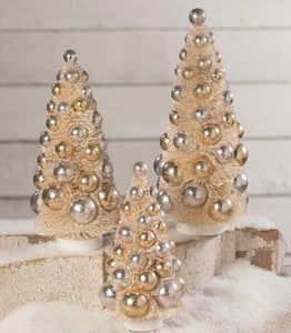 Silver and Gold Bottle Brush Tree (set of 3) LC9578