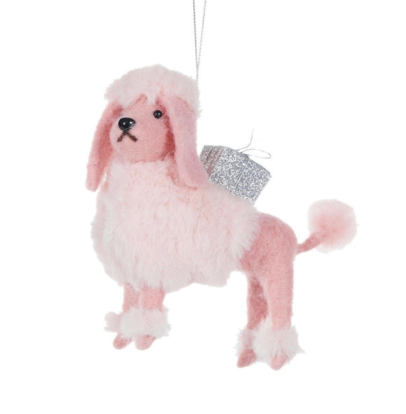Wool Pink Poodle 12cm x 4.5cm x 11cm AXH016