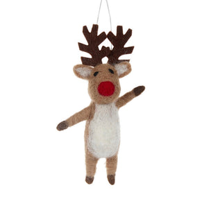 Wool Reindeer 5cm x 4cm x 14cm AXH026