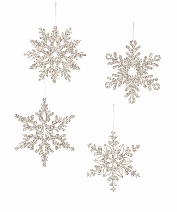 Platinum Snowflake Small Ornament (assorted - picked at random) RL9820 –  Happy Holidays Market