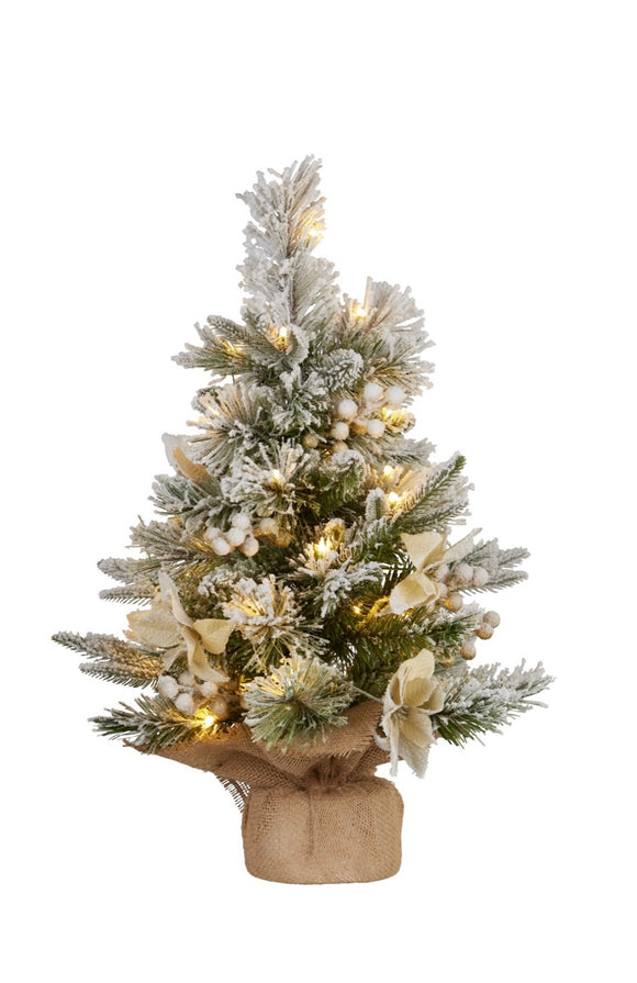 Frosted Colonial 2ft (61cm) Table Top Tree with LED lights